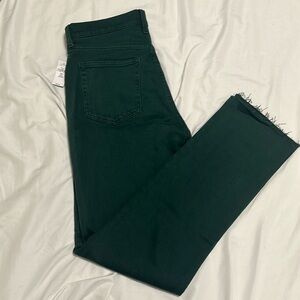 3/$100 NWT High Rise Straight Jeans Forest Green size 6 tall